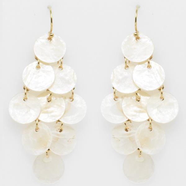 COLOR ACETATE DISC DANGLE EARRING