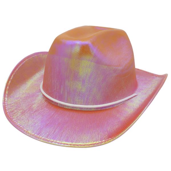 IRIDESCENT COWBOY HAT WITH CHIN STRAP