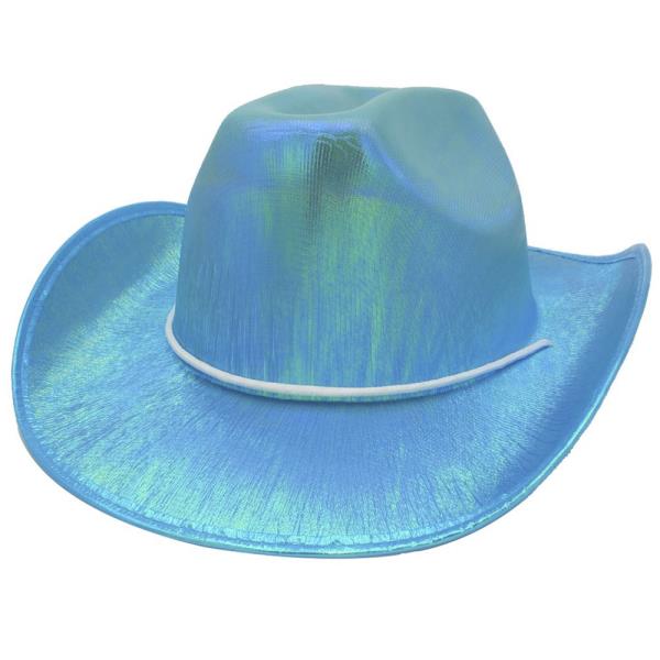 IRIDESCENT COWBOY HAT WITH CHIN STRAP