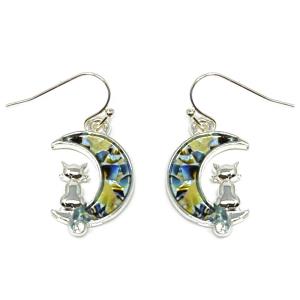 MOTHER OF PEARL MOON DANGLE EARRING