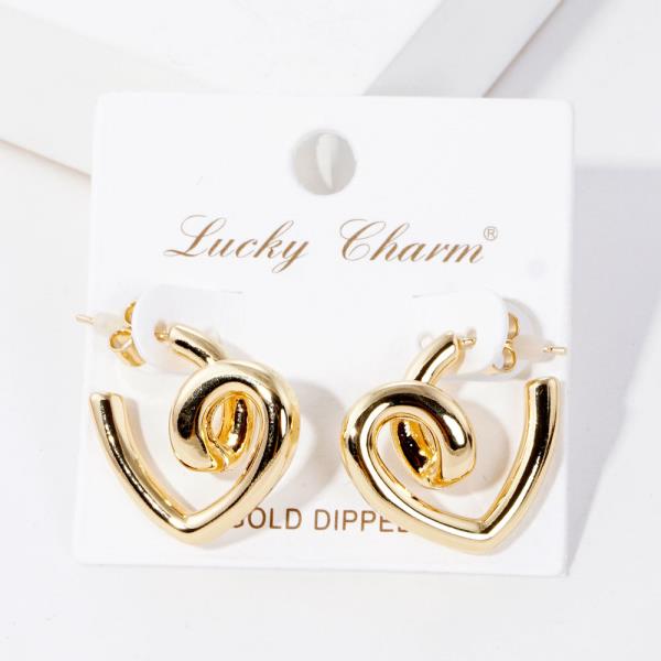 GOLD DIPPED META HEART EARRING