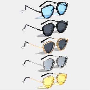METAL CAT EYE BARREL RIM AVIATORS SUNGLASSES 1DZ