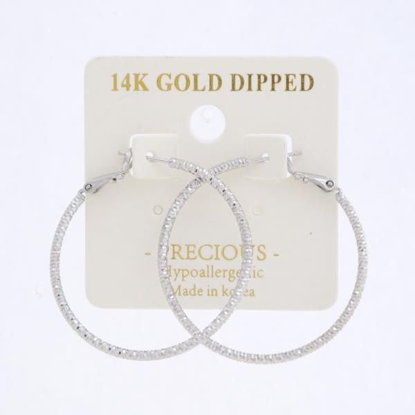 TEXTURED 14K GOLD DIPPED HOOP EARRING