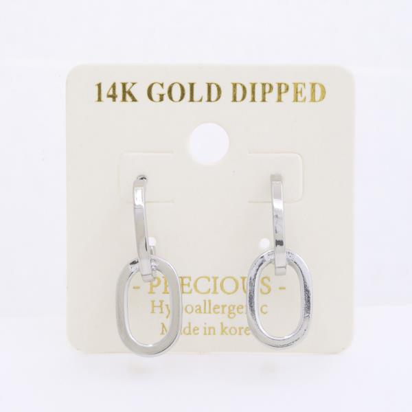 DOUBLE OVAL 14K GOLD DIPPED EARRING