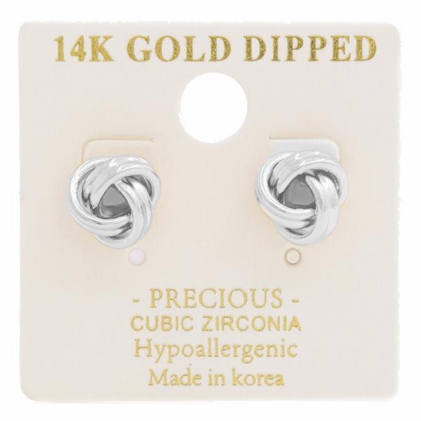 KNOT 14K GOLD DIPPED HOOP EARRING