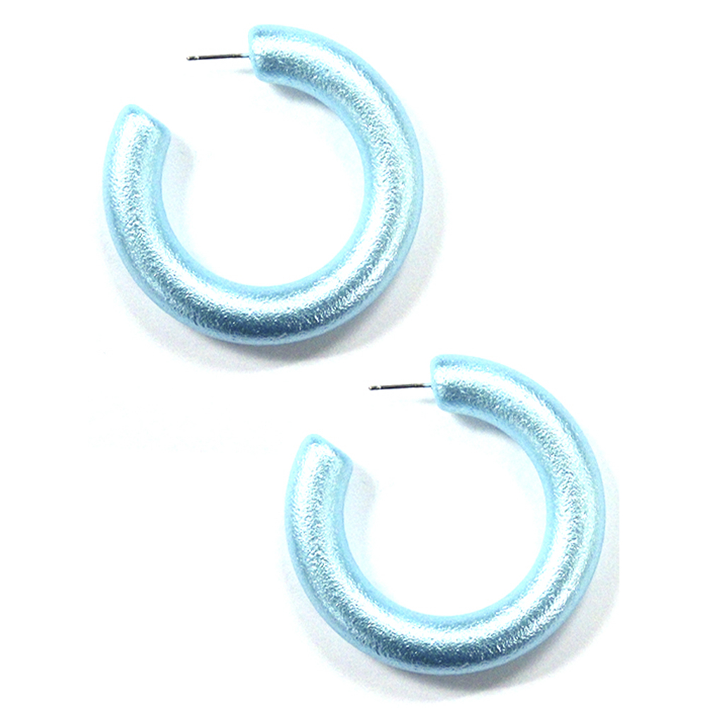 COLOR METAL TUBE HOOP EARRING