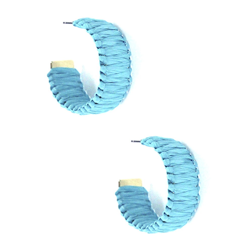 RAFFIA HOOP EARRING