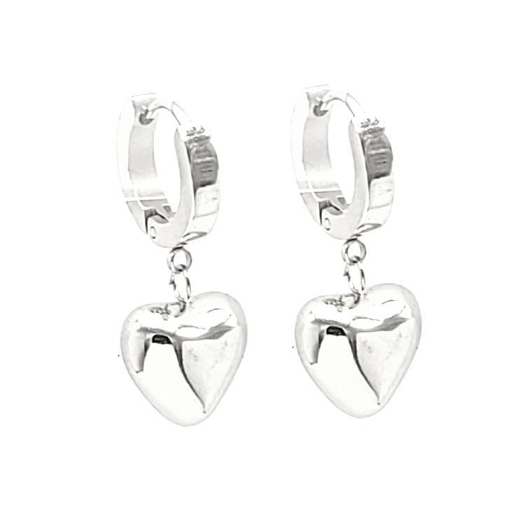 316 STAINLESS STEEL HEART HUGGIE EARRING