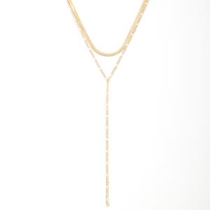 FIGARO LINK FLAT SNAKE CHAIN Y SHAPE NECKLACE