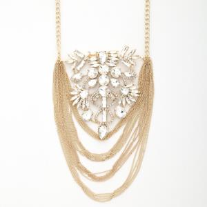 CHUNKY CRYSTAL CHAIN LAYERED NECKLACE