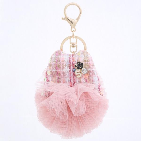 TULLE POM POM KEYCHAIN