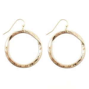 ROUND HAMMERED METAL EARRING