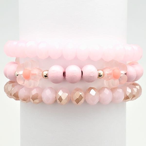 FLOWER BEADED BRACELET SET