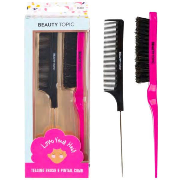 BEAUTY TOPIC TEASING BRUSH AND PINTAIL COMB SET