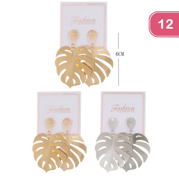 FASHION LEAF EARRING (12 UNITS)