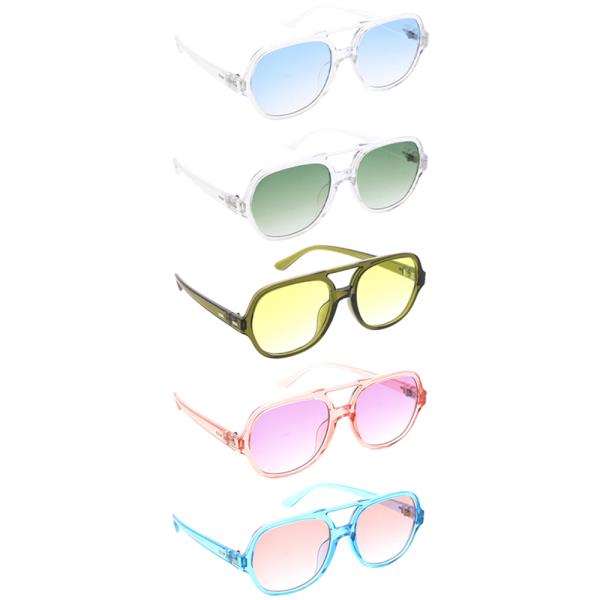 MEDIUM AVIATOR CRYSTAL COLOR FRAME COLOR LENS SUNGLASSES 1DZ