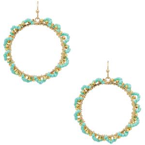 CIRCLE SEEDBEAD WRAPPED EARRINGS