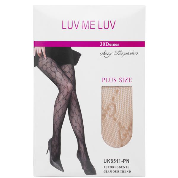 PLUS SIZE JACQUARD KNIT DESIGN LACE STOCKING (6 UNITS)