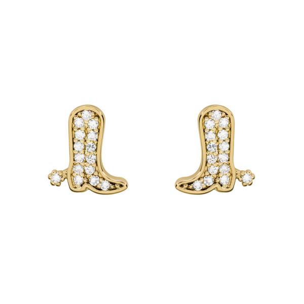 14K GOLD DIPPED BOOT STUD EARRING