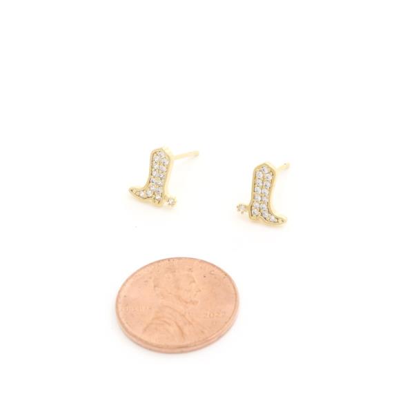 14K GOLD DIPPED BOOT STUD EARRING