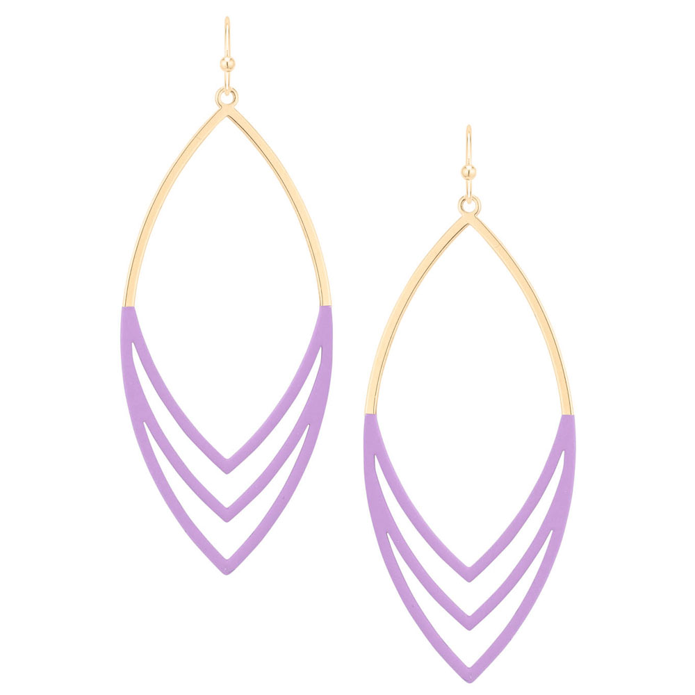 PAINT METAL MARQUISE EARRINGS