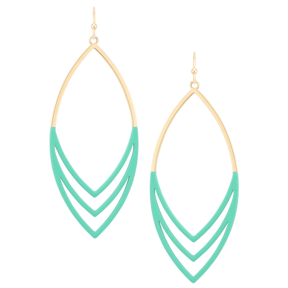 PAINT METAL MARQUISE EARRINGS