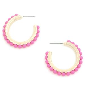 ACRYLIC METAL 25MM HOOP EARRINGS