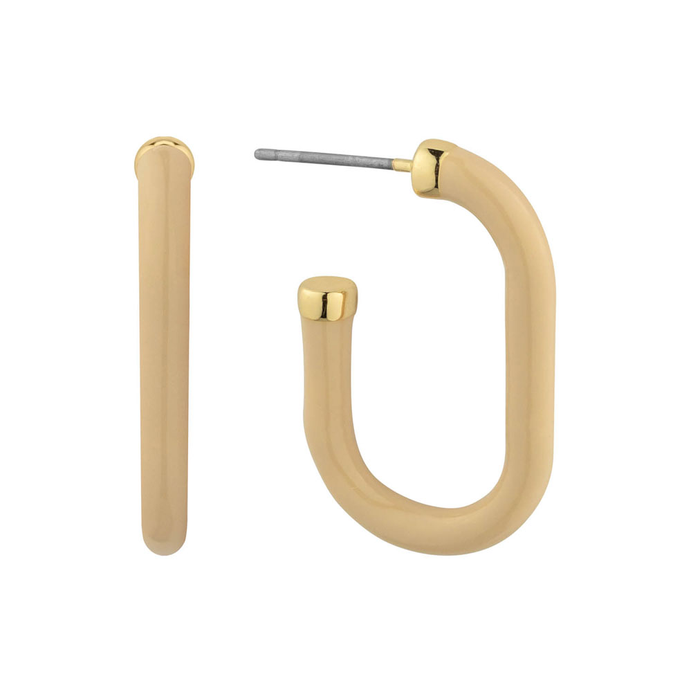 EPOXY U-SHAPE 28MM HOOP EARRINGS