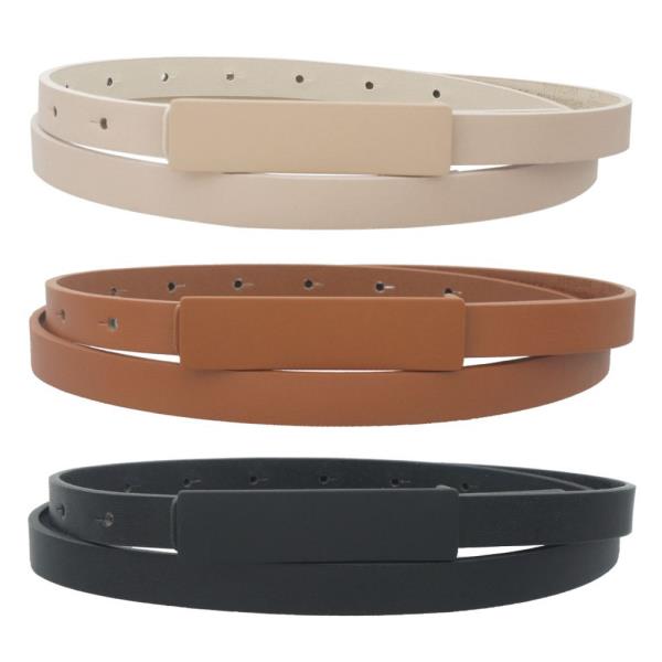 COLOR COATED MODERN RECTANGLE TRIO SKINNY BELT