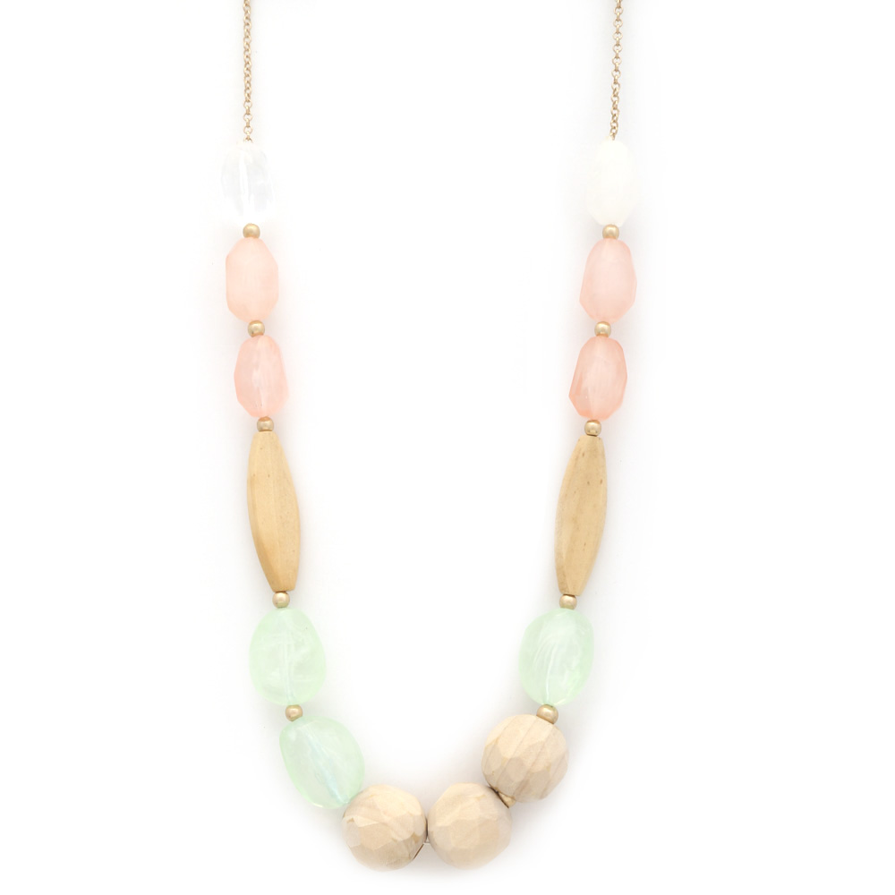 LONG OVAL BEADED NECKLACE