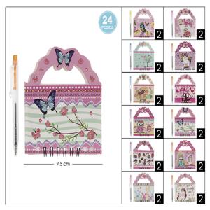 FASHION BUTTERFLY NOTE WITH PEN (24 UNITS)