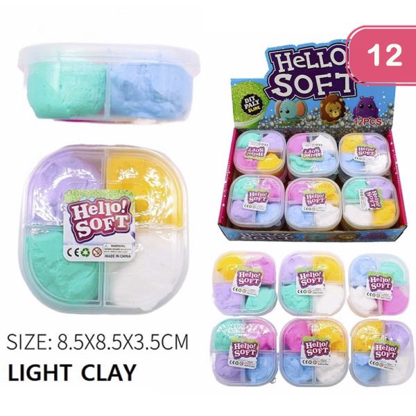 HELLO SOFT LIGHT CLAY TOY (12 UNITS)