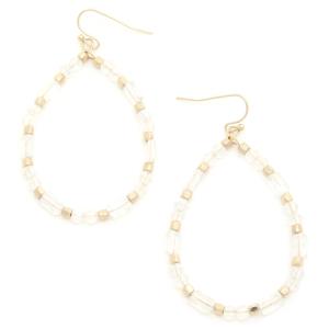 COLORFUL BEAD TEARDROP DANGLE EARRING