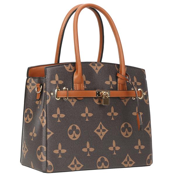 2IN1 FASHION PRINT SATCHEL BAG WITH WALLET SET