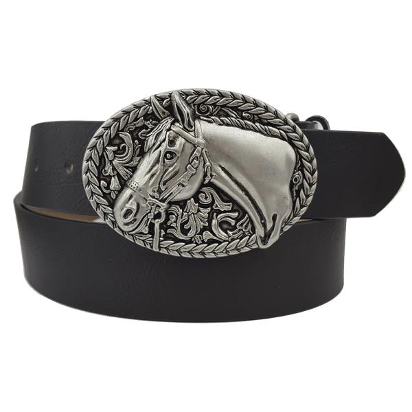 WESTERN-INSPIRED RACING HORSE BUCKLE BELT