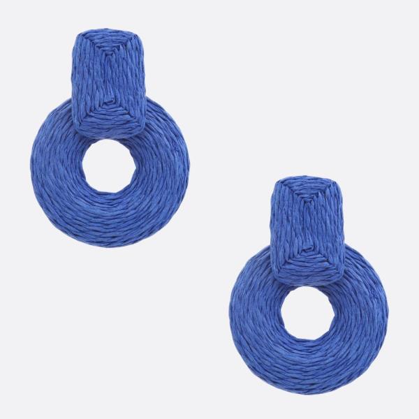 RND COL RAFFIA WRAP EARRING