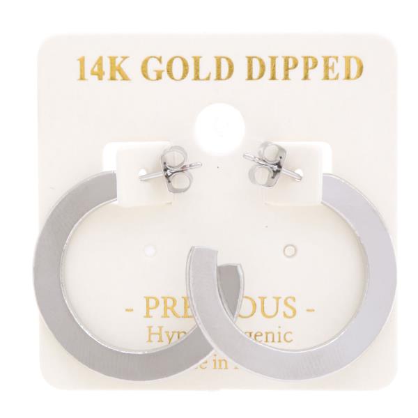 14K GOLD DIPPED C HOOP EARRING