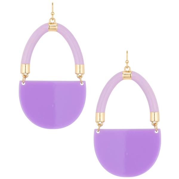 ACETATE U SHAPE DANGLE EARRING