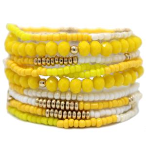 MULTI ROW CCB BEAD STRETCH BRACELET