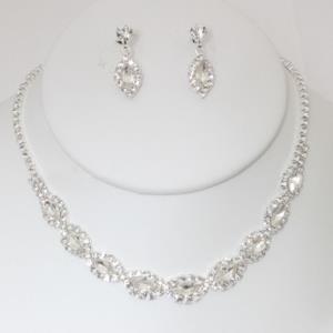 RHINESTONE NECKLACE EARRING SET