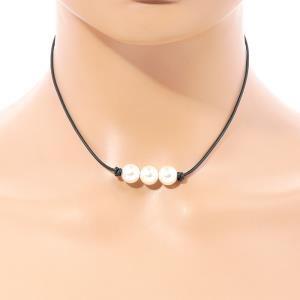 TRIPLE PEARL BEAD NECKLACE