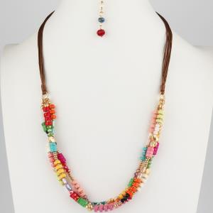 BEADED TWISTED NECKLACE