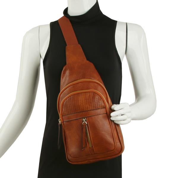 SMOOTH ZIPPER SLING BAG