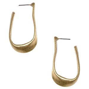 BENT RECTANGLE POST EARRING