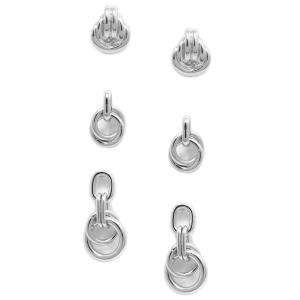 KNOT OVAL RING LINK EARRING SET