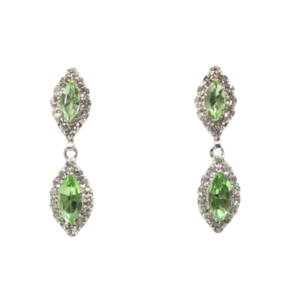 DOUBLE MARQUISE RHINESTONE DANGLE EARRING