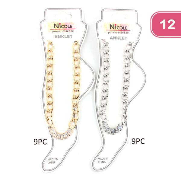 CHAIN STYLE ANKLET (12 UNITS)