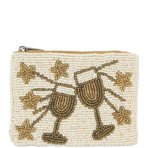 DRINK TOAST STAR SEED BEAD ZIPPER BAG