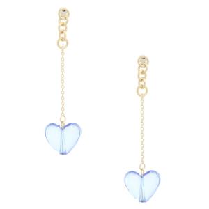 SODAJO TRANSPARENT COLOR HEART DANGLE EARRING