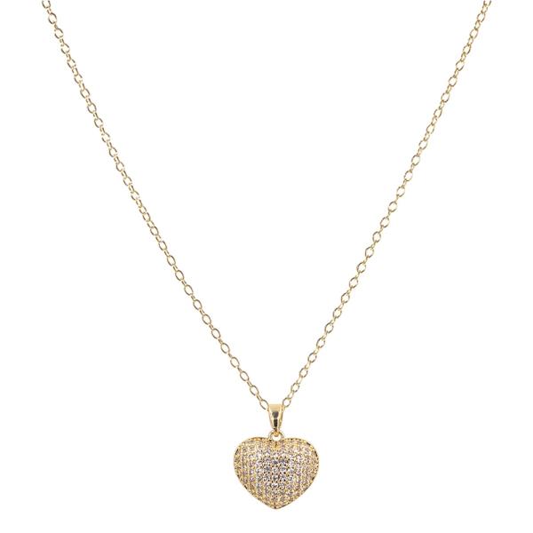 PAVE HEART CUBIC ZIRCONIA NECKLACE